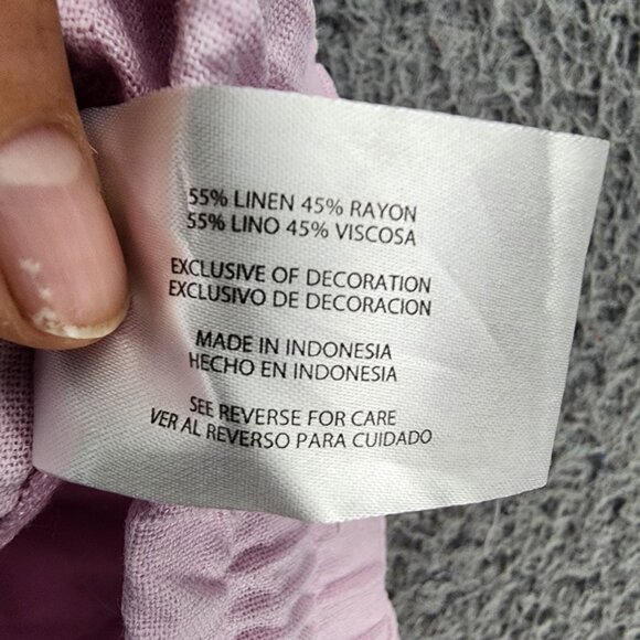 Gap Shorts Womens XXL Pink Linen Blend High Rise Drawstring *GUC* - Picture 10 of 11